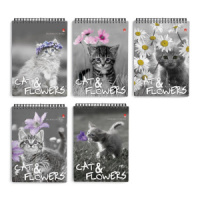 Блокнот А6  40л гребень "Котята" клетка