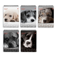 Блокнот А7  40л гребень "Чудо-щеночки" клетка