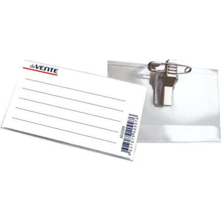 Бейдж 57х90 мм. с булавкой и клипом