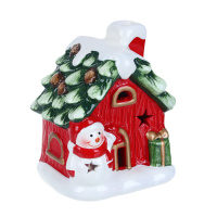 Сувенир новогодний "Домик" 10см , с LED подсветкой , керамика