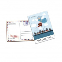 Магнит сувенирный  14*10см СПБ "Питерский дождь", металл