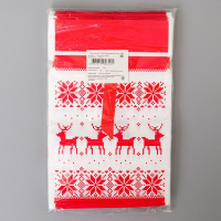 Пакет с лентой 15*23см "Олени вязанка" 50шт.