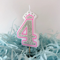 Свеча-цифра "4" Розовая принцесса