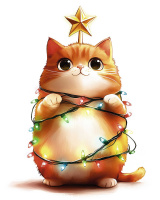 Мозаика алмазная по номерам на холсте 20*25см "Кот-елочка"