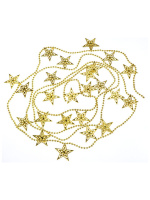 Бусы декоративные   1м, "Яркие звезды" пластик, в инд. упаковки, золото Дубль!!!