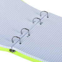 Тетрадь А5 120л кл. на кольцах Hatber "Line neon. Зеленая" пластиковая обложка на резинке