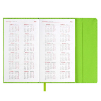 Еженедельник дат. 2025г,  95*155мм  64л., кожзам., тв.пер. "Кассандра салатовый" тисн.фольгой, ляссе