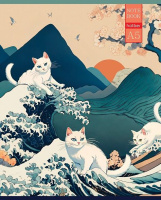 Тетрадь А5 48л кл. Hatber "Коты и море" мат.лам., тисн., 5 диз.в спайке