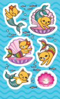 Набор наклеек  "Котик - русалка" 9*15см Набор наклеек  "Котик - русалка" 9*15см