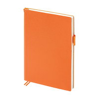 Ежедневник недат. А5 128л., мягк.пер., иск.кожа "Grand. Оранжевый" лин.