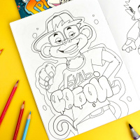 Раскраска "Граффити. Крутые животные" А4 16стр.