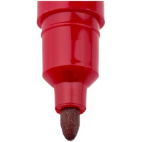 Маркер перманентный двухсторониий 0,7мм и 1мм  красный, Luxor "150" пулевидный наконечник