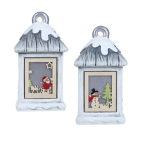 Сувенир новогодний "Фонарь" 14см , с LED подсветкой , керамика