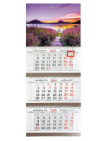 Календарь Трио  295*720мм на 2026г.  Лавандовый причал