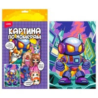 Картина по номерам на холсте 20*30см "Нео-робот"