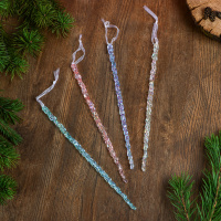 Подвесное украшение 30см "Сосулька" , ассорти цветов