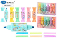 Набор текстовыделителей Basir "Единорог" 6 цв., двусторон.