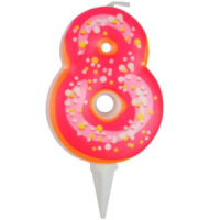 Свеча-цифра "8" Пончик, 6см.