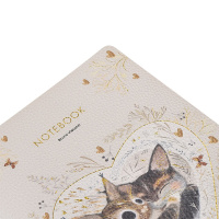 Записная книжка А5  60л. кож.зам., мягк.пер. "Котики приносят счастье" лин.