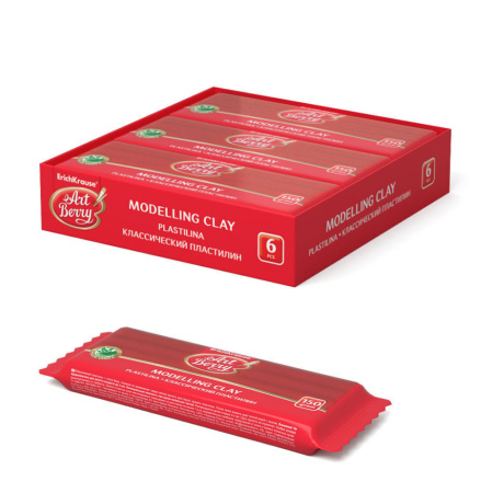 Пластилин   Классический  ArtBerry с Алоэ Вера 150г красный