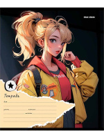 Тетрадь А5 18л кл. Проф-Пресс "Модные девушки - 2" 5 диз.в спайке, белизна 100%