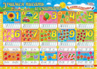 Плакат пиши-стирай "Учимся писать и считать" А2