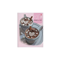 Блокнот А6 7БЦ 160л "Кофемания. Горячий шоколад" клетка, глянц.лам.