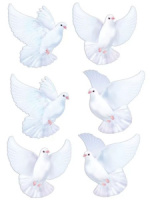 Набор фигурок на скотче 21*24см  "Голуби" 6 шт