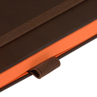 Ежедневник недат. А5 136л., тв.пер., иск.кожа "Monaco. Коричневый" лин., резинка, ляссе