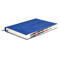 Ежедневник дат. 2025г, А6+ 176л., кож.зам., тв.пер. "Тиволи Глосс синий" тиснение