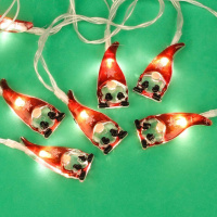 Гирлянда на батарейках 2м 10LED "Рождественский гномик" светодиодная, 2xАА