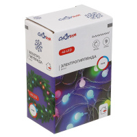 Гирлянда электрическая  9м 40LED светодиодная, прозарчный шнур, вьюн 220В, мультицвет