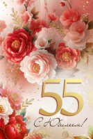 Открытка А5 "55лет. С Юбилеем!"