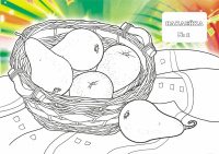 Раскраска с наклейками А5 "Фрукты"