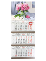 Календарь Трио  295*720мм на 2026г.  Пионы