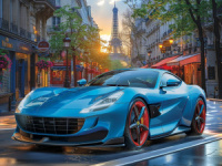 Пазлы  104 элемента  237*330см "Шикарный автомобиль в Париже"