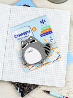 Бумага с липким краем  60л, фигурная "Енот"