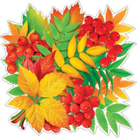 Украшение на скотче 26*26см "Осенние листики с рябиной"