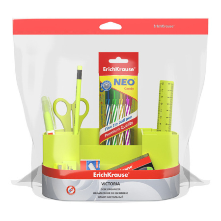 Настольный органайзер ЕК "Victoria" Neon Solid, желтый