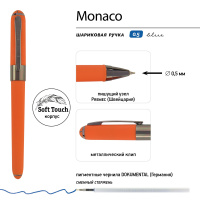 Ручка "Monaco. Оранжевый/вороненая сталь" шарик., 0,5мм, синие чернила**