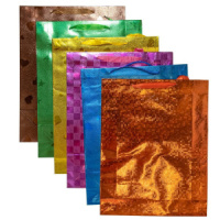 Пакет подар. бумажн.  голография 29*38*9см,  130 гр/м "Ассорти" один цвет в упаковке