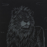 Гравюра 18*24см с эффектом золото Животные Африки "Сильный лев"