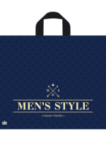 Пакет 34*40см (70мк) с петлевой ручкой "Менс стиль синий" Глянец ПВД