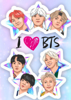 Обложка для паспорта "I love BTS" ПВХ