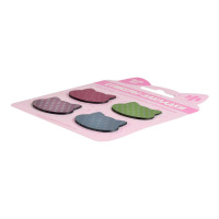 Закладки с липким краем (40*30мм)  4 цв, по 25л. "Кошачьи головы на розовом" пластиковые