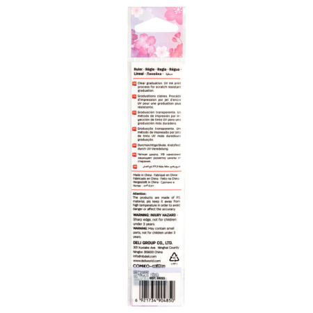 Линейка 15см пластик., двухсторонняя шкала, ассорти