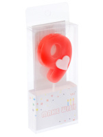 Свеча-цифра "9" с сердечком