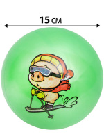 Мяч детский 15см "Любимые животные" ассорти НЕ НАДУТЫЙ