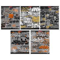 Тетрадь А5  96л кл. Полиграф Принт "Граффити" металл, пантон, белизна 100%