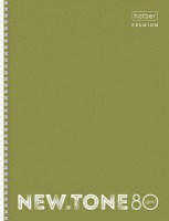 Тетрадь А4  80л ЛИН. гребень Hatber "NEWtone PASTEL Олива" многоуровн.перфор., глянц.лам.